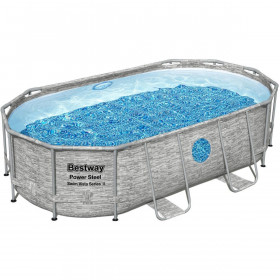 Каркасный бассейн Bestway Камень 56714 (427х250х100 см) с картриджным фильтром, лестницей и защитным тентом